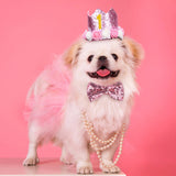 Fashion Pet Birthday Hats Cute Sequin Crown