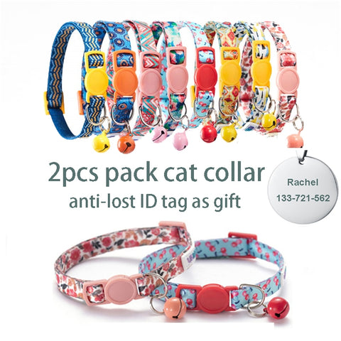 UFBEMO 2pcs Pack Cat Collar Personalized