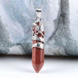 Quartz Crystal Chakra  Natural Stone Necklace