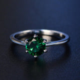 Woman Natural Emerald Color Sterling Silver