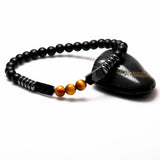 Natural Matte Onyx Beads With Tiger Eye