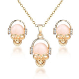 Opal Jewelry Pendant Necklace & Stud Earrings